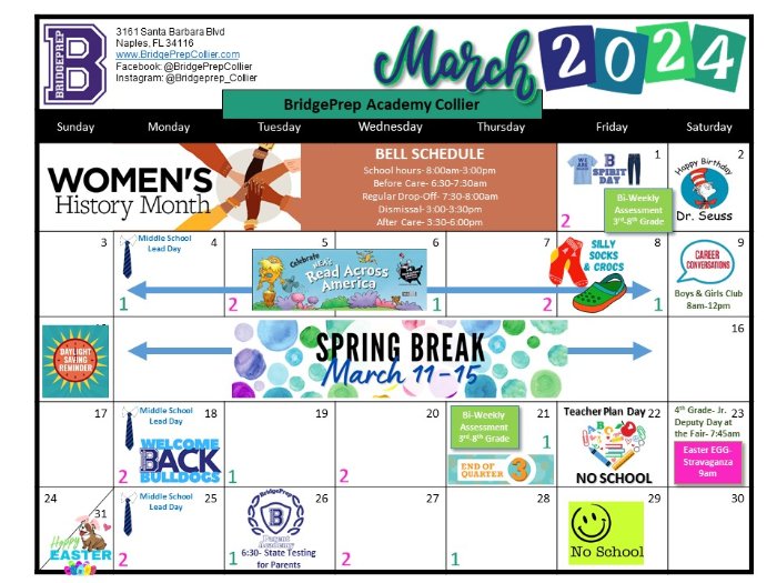 March Calendar Available - News and Announcements -